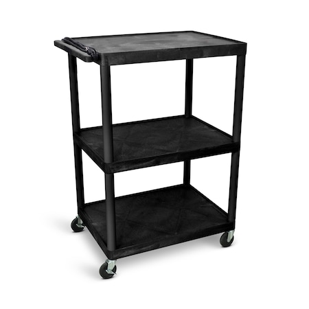 Luxor 48"H AV Cart - Three Shelves, Electric LP48E-B